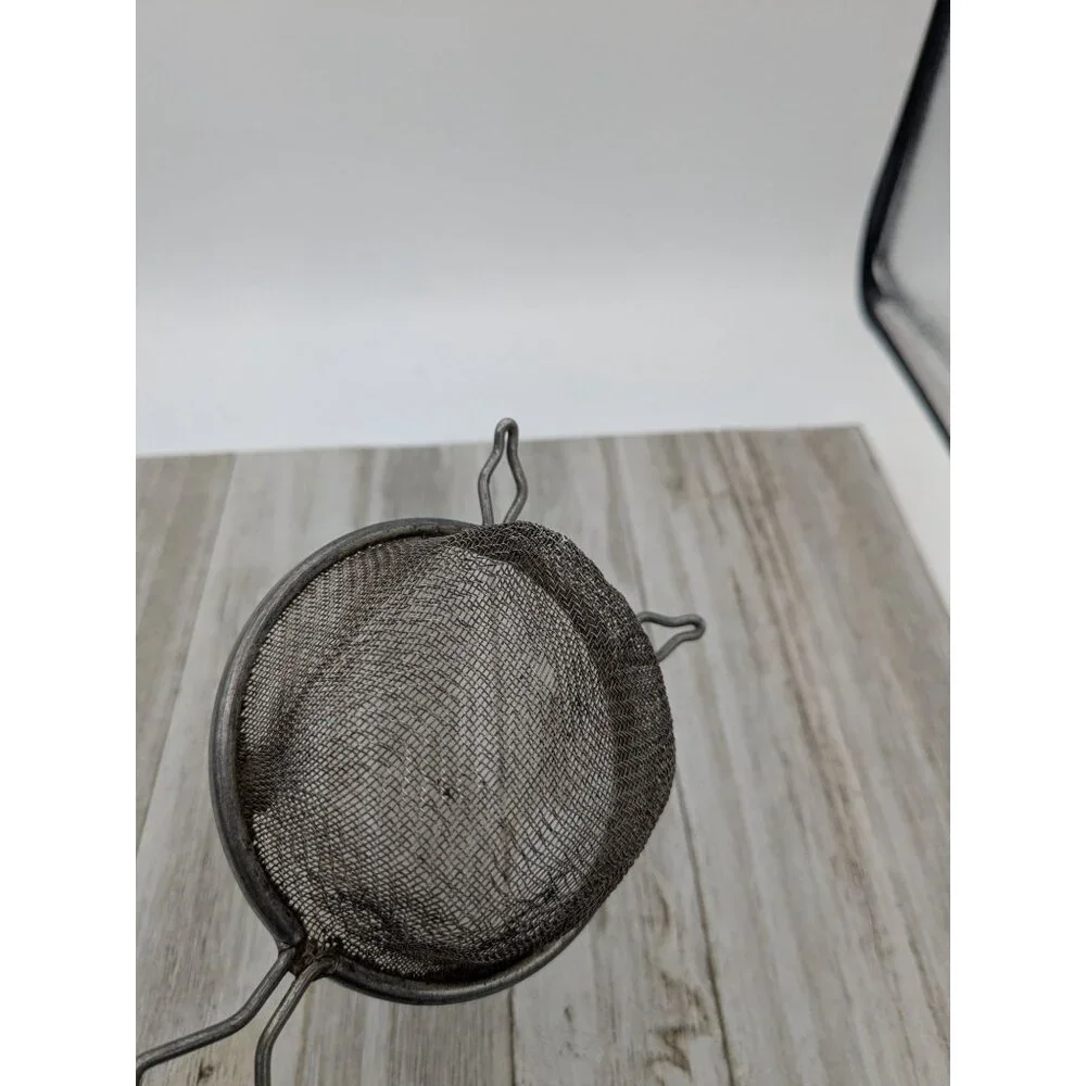 Vintage Ekco #1 Black Handle 9 1/2" Hand Strainer Screen Sifter 2 3/4" Basket - Picture 7 of 7